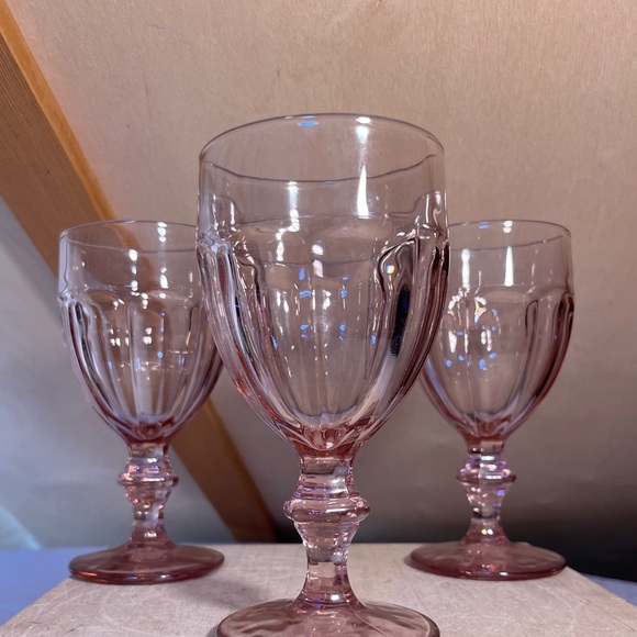 Sold! Set of 3 Vintage Libbey Plum Duratuff Gibraltar Water Glasses / Goblets - Picture 4 of 9